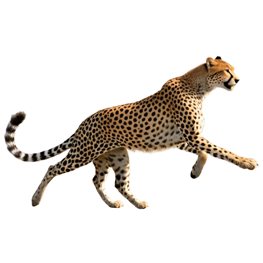 A graceful and agile cheetah chasing its prey across the African plains.