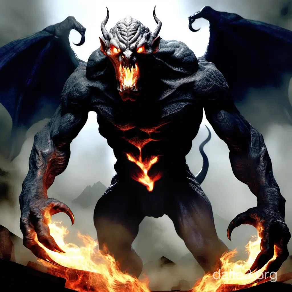 a realistic image of a balrog from the lord of the rings