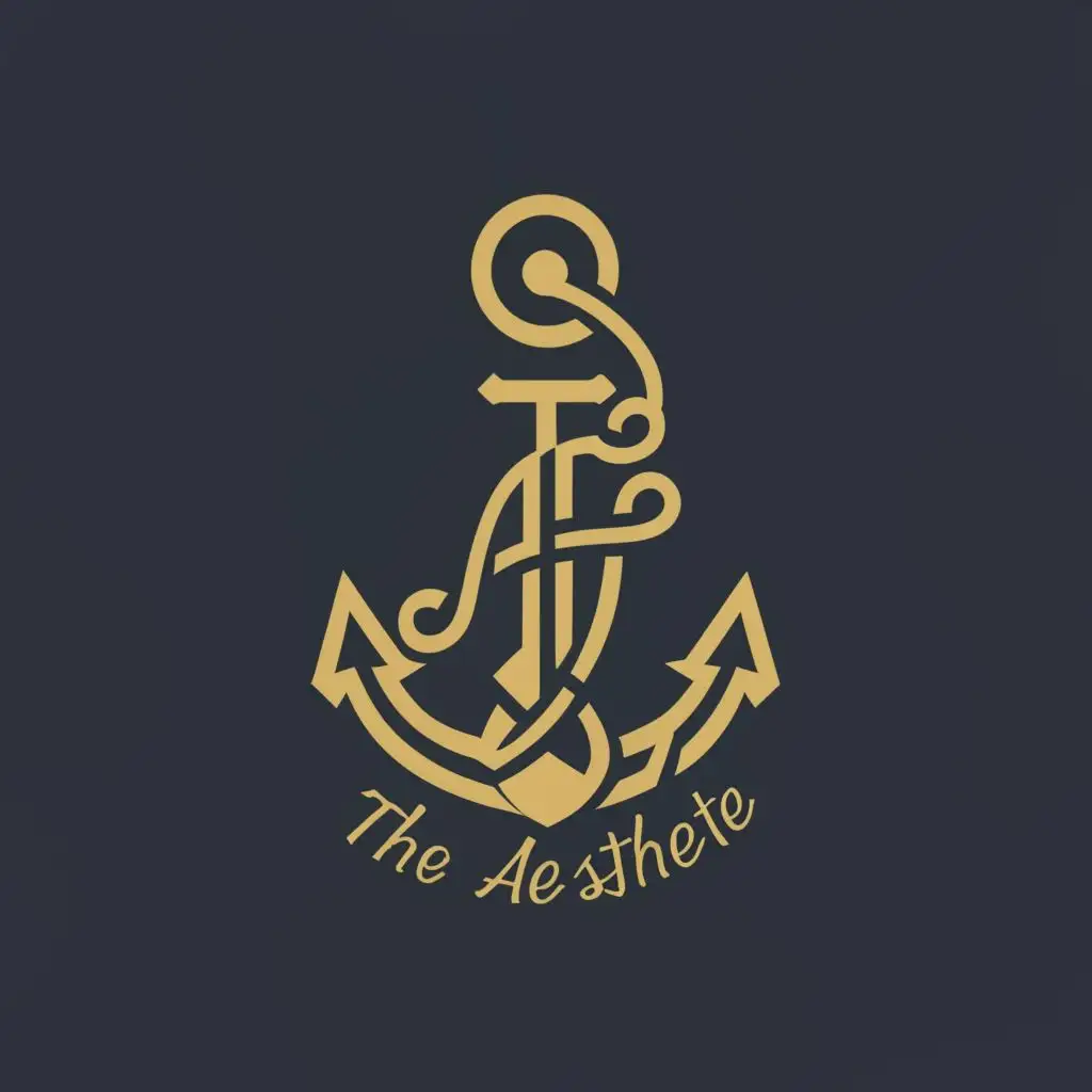 logo, Anchor, with the text "The Aesthete", typography, be used in Internet industry