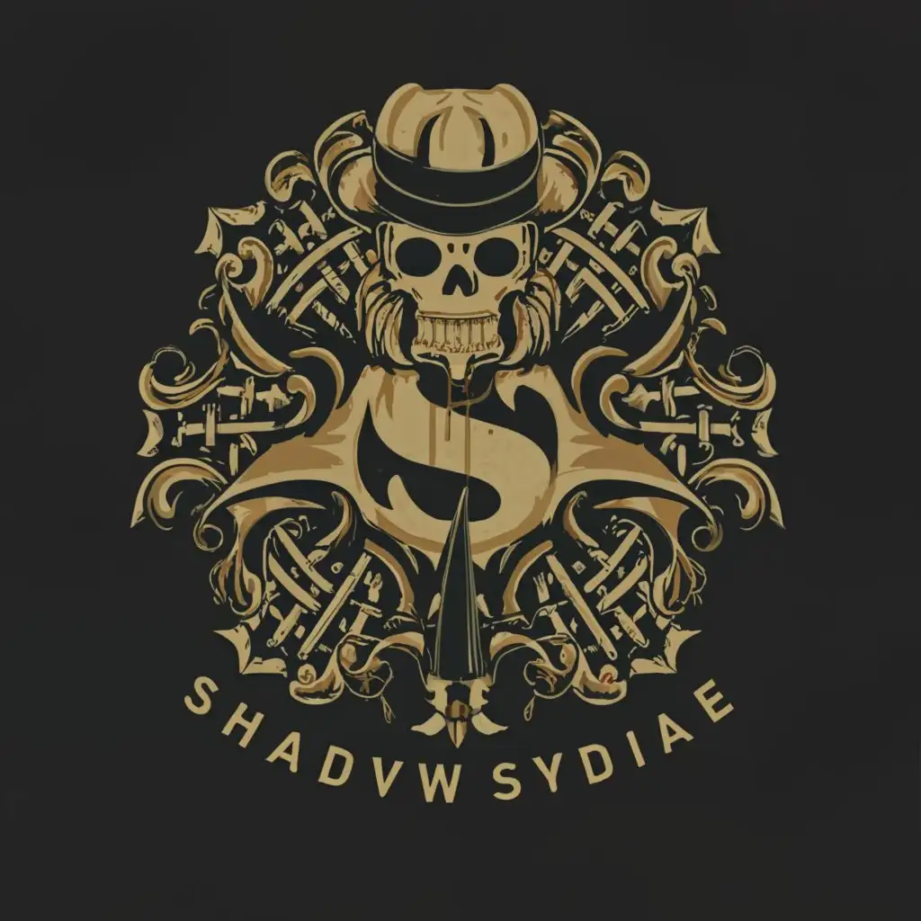 a logo design,with the text 'Shadow Syndicate', main symbol:Mafia,complex,clear background