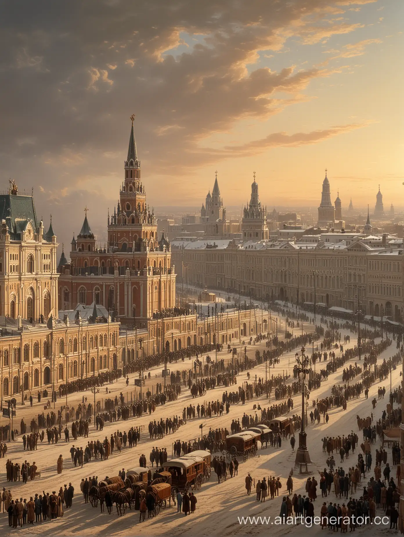 Достопримечательности Москвы в 19 веке в 8 вечера 16:9
