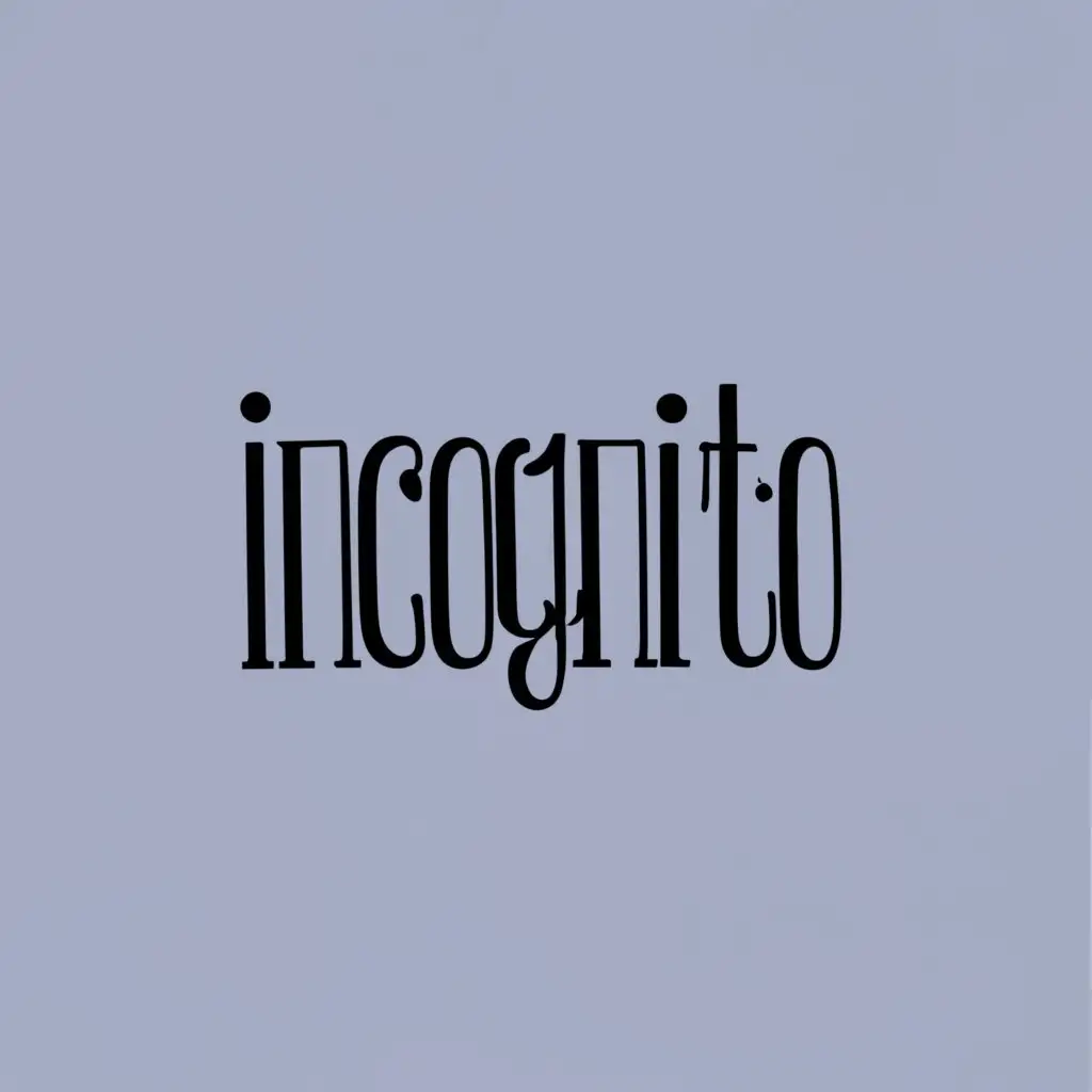 logo, be used in cloth design, with the text "incognito", typography, be used in Retail industry