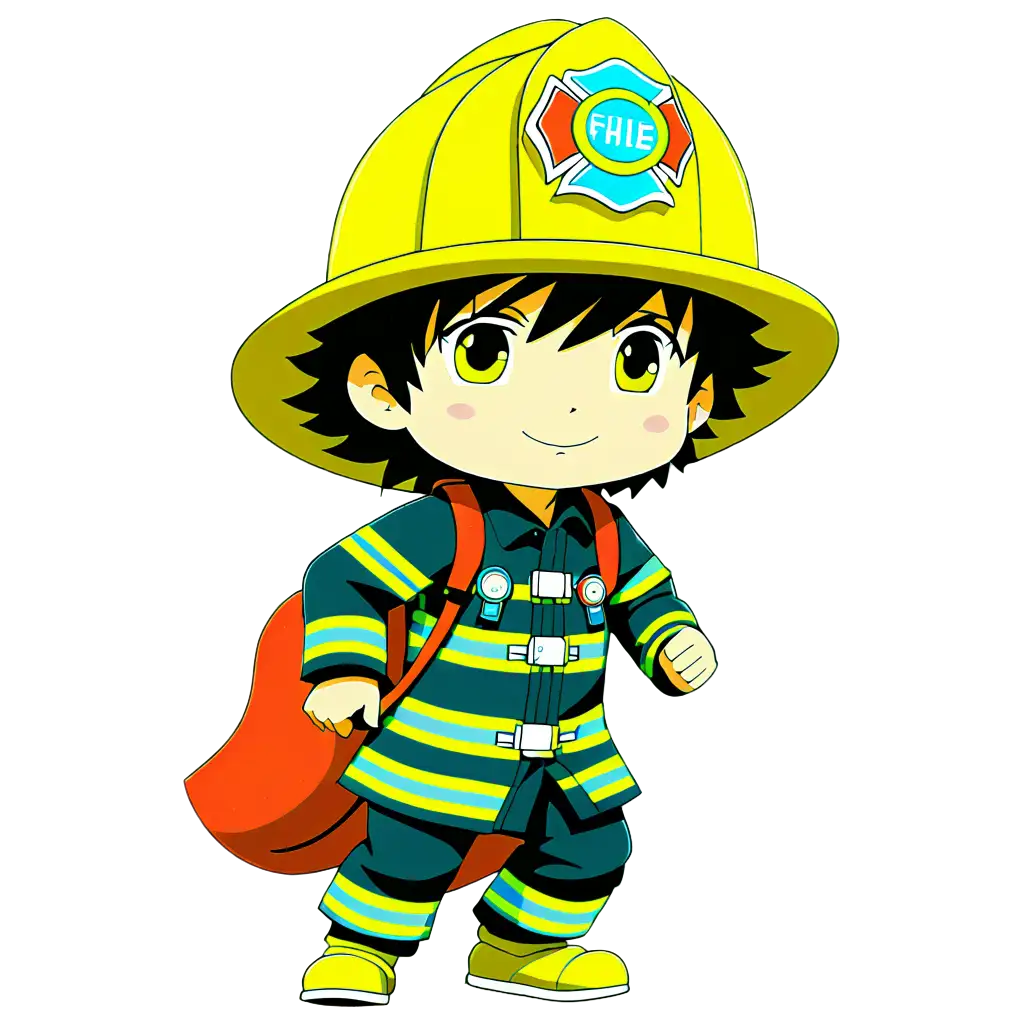 Firefighter-Kid-Anime-PNG-Igniting-Imagination-with-Adorable-Heroes