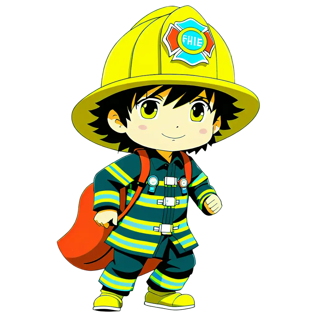 Firefighter kid anime