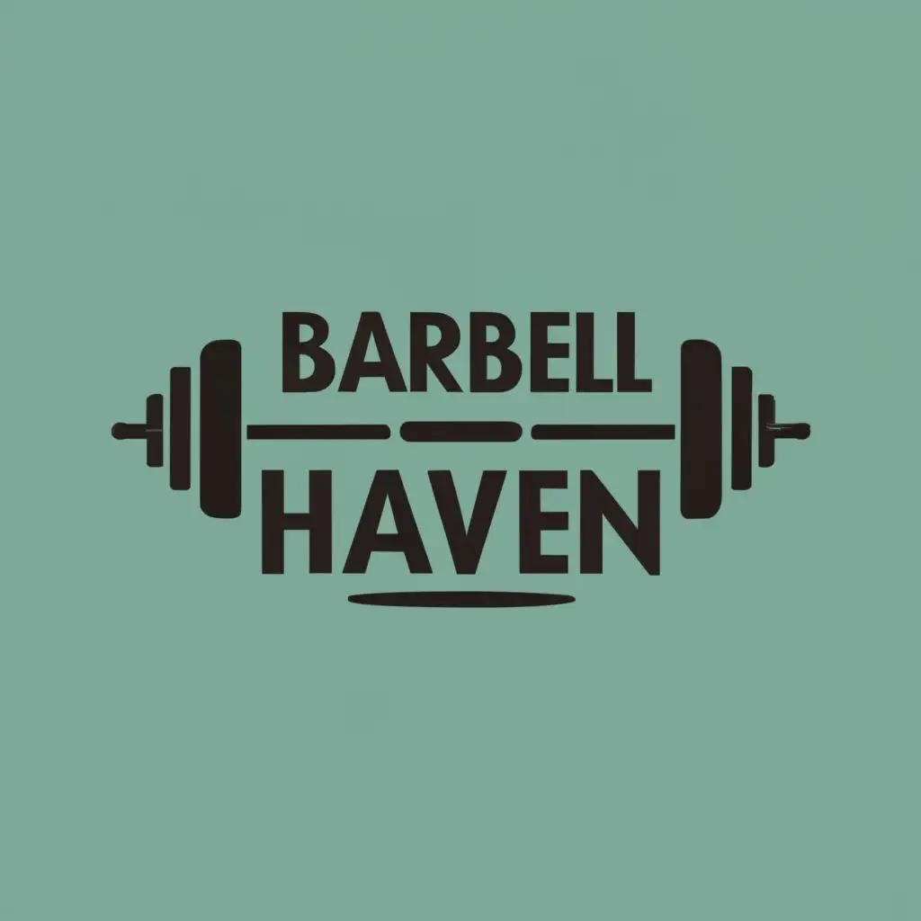 logo, barbell, with the text "Barbell Haven", typography, be used in Sports Fitness industry