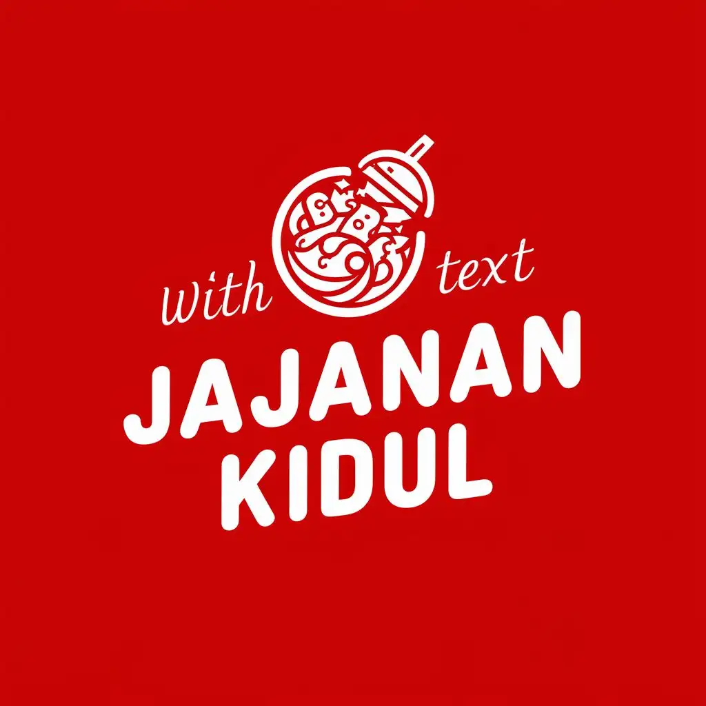 logo, FOOD WITH DRINK, with the text "WITH TEXT JAJANAN KIDUL", typography