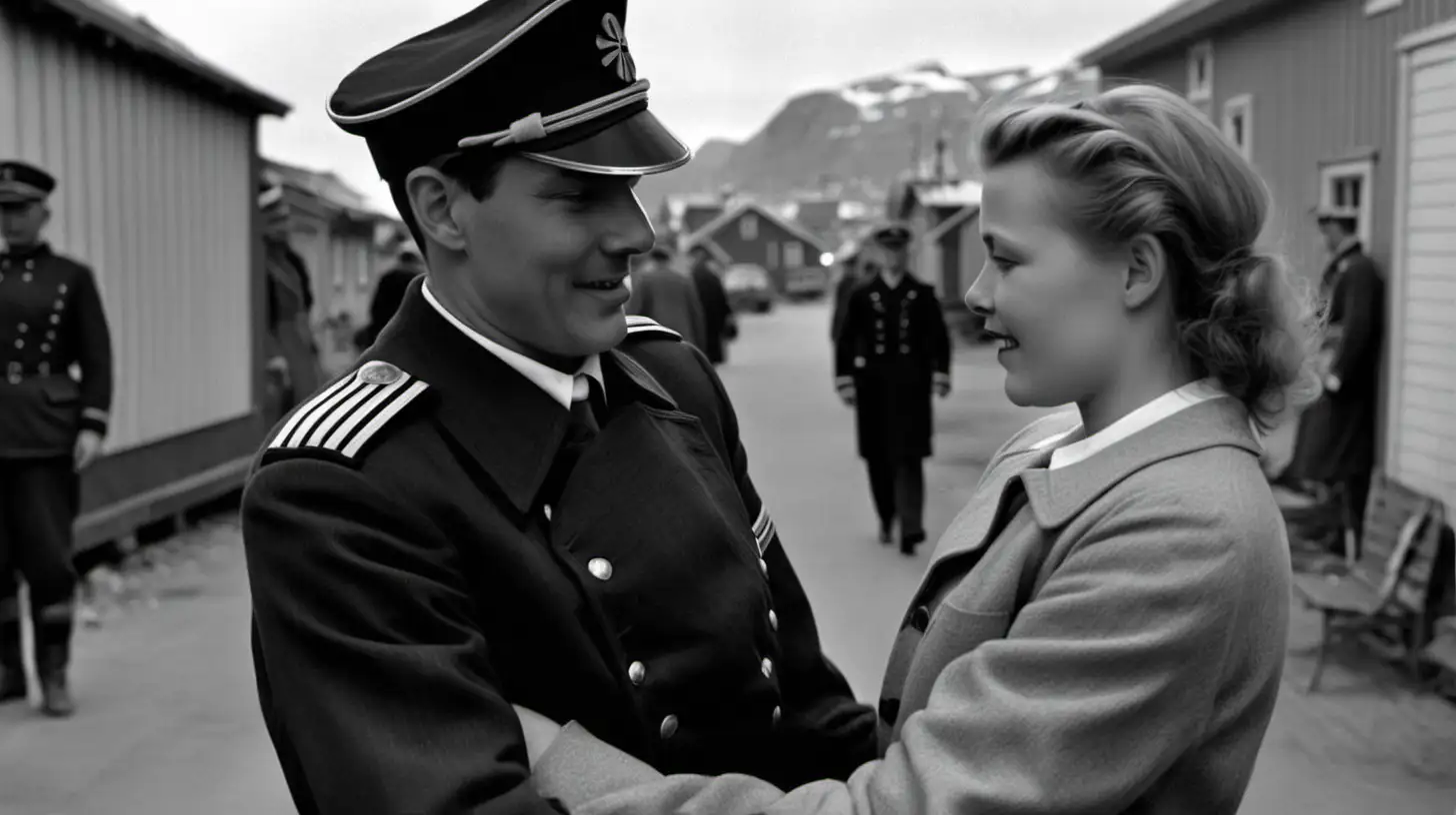 Embracing Love in Occupied Norway Civilian Woman and German Navy Officer
