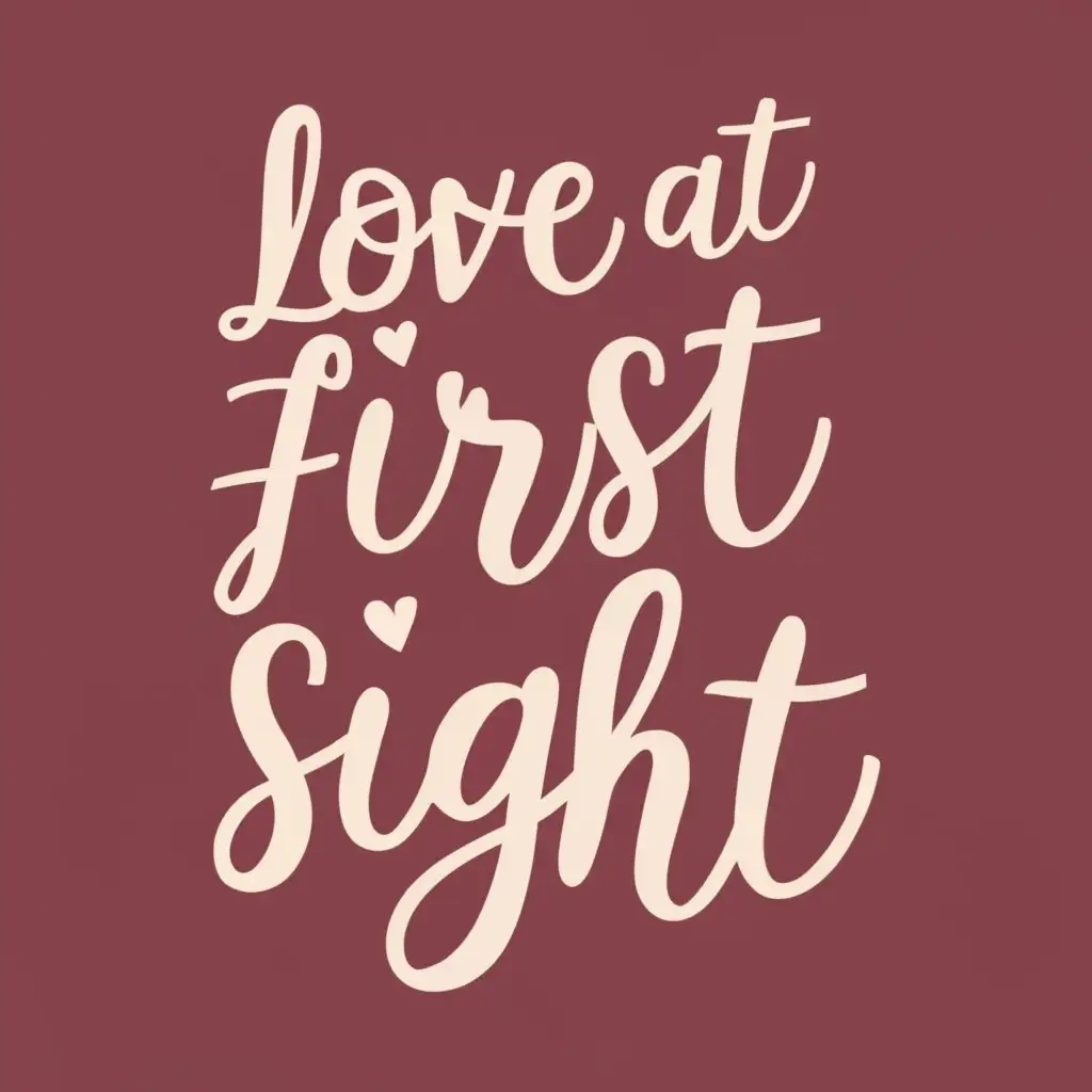 logo, Love at first sight, with the text "Love at first sight", typography