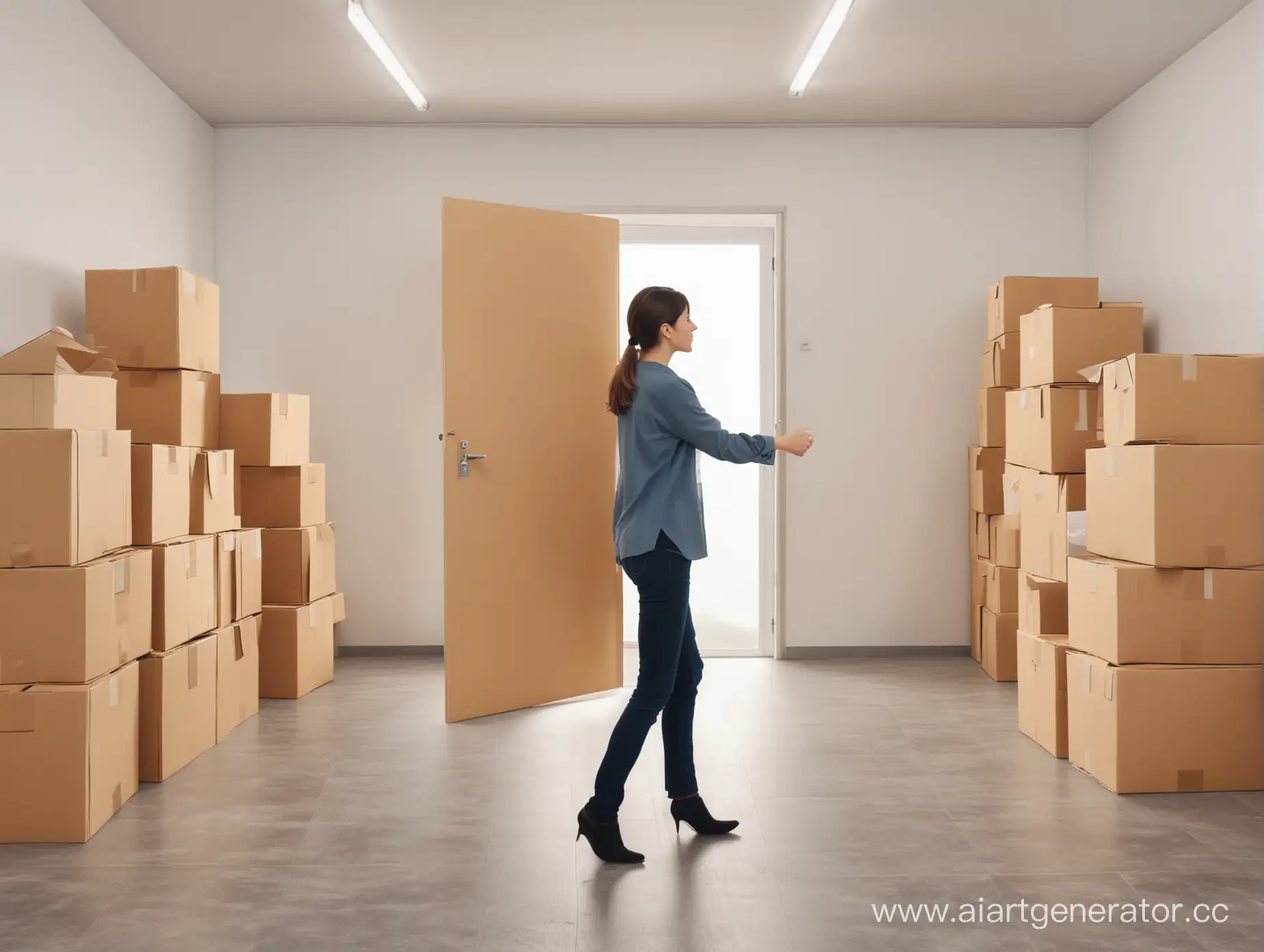 Person-Moving-to-New-Office-Cabin-with-Boxes-and-Door