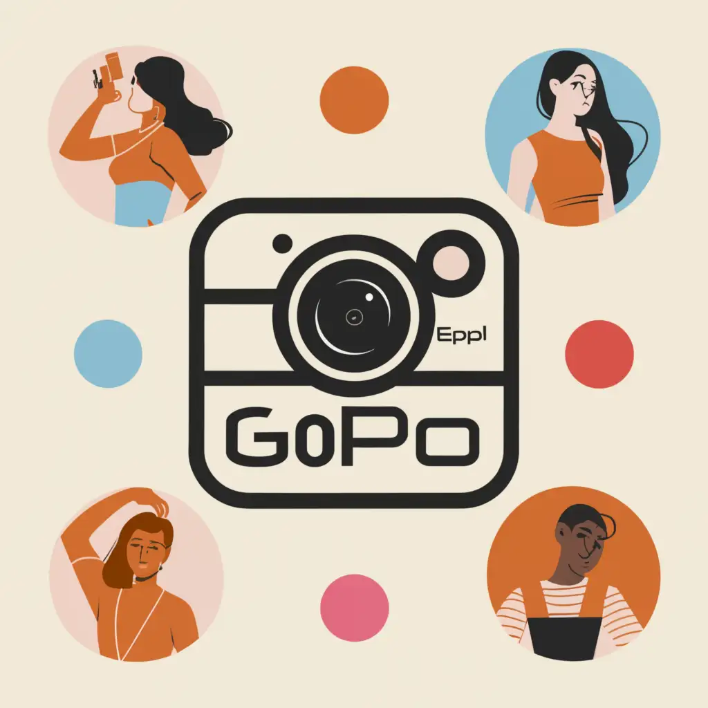a logo design,with the text "GoPro", main symbol:camera, models, girls, fashion,Minimalistic,be used in Beauty Spa industry,clear background