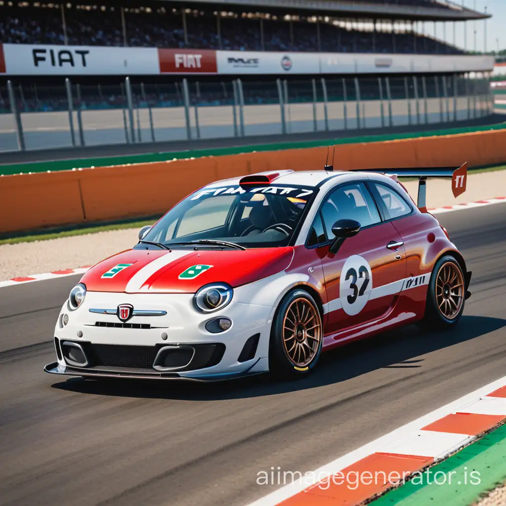 Fiat-Race-Car-Speeding-on-Curved-Track