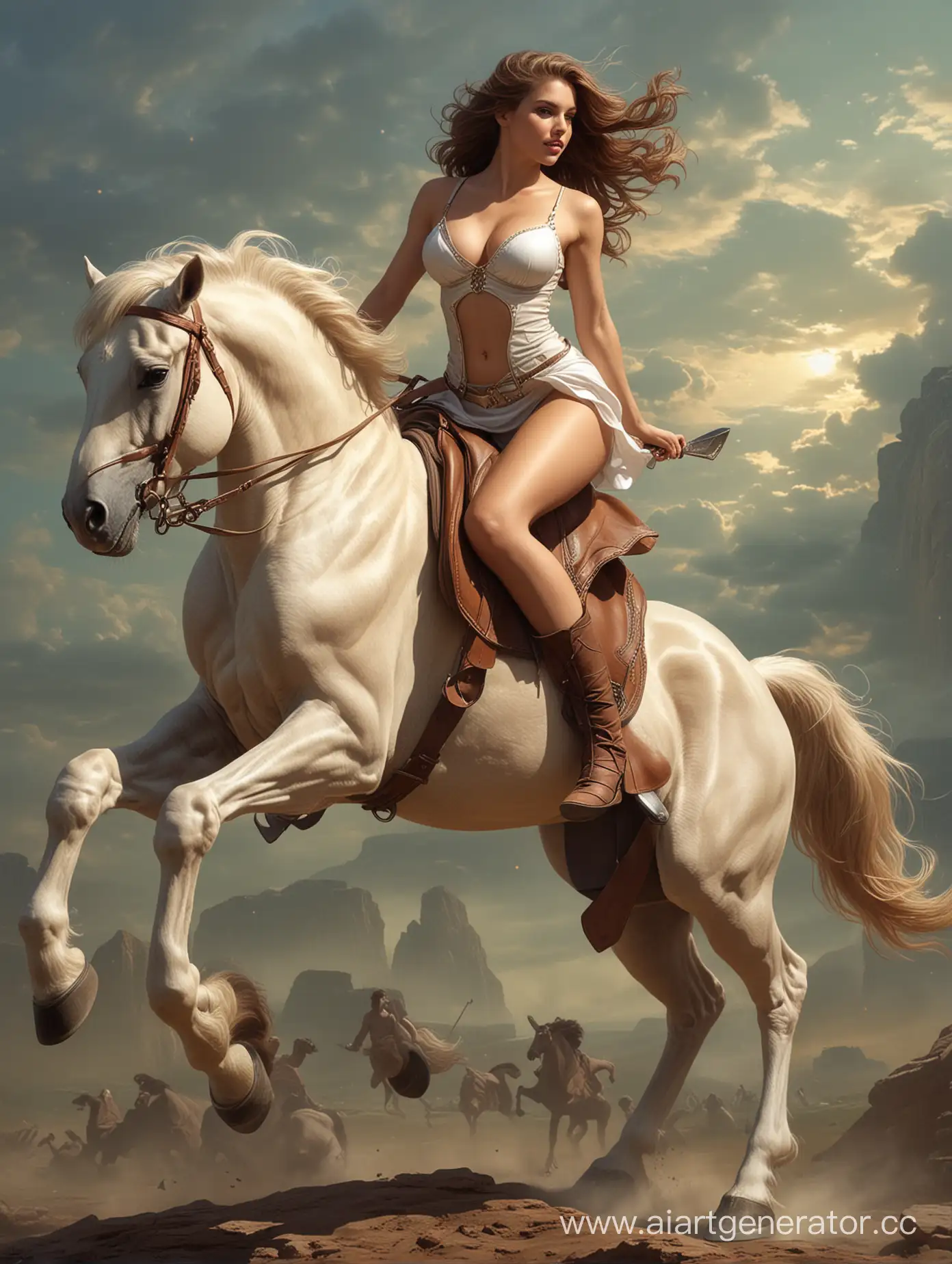 Enchanting-Woman-Riding-Majestic-Centaur