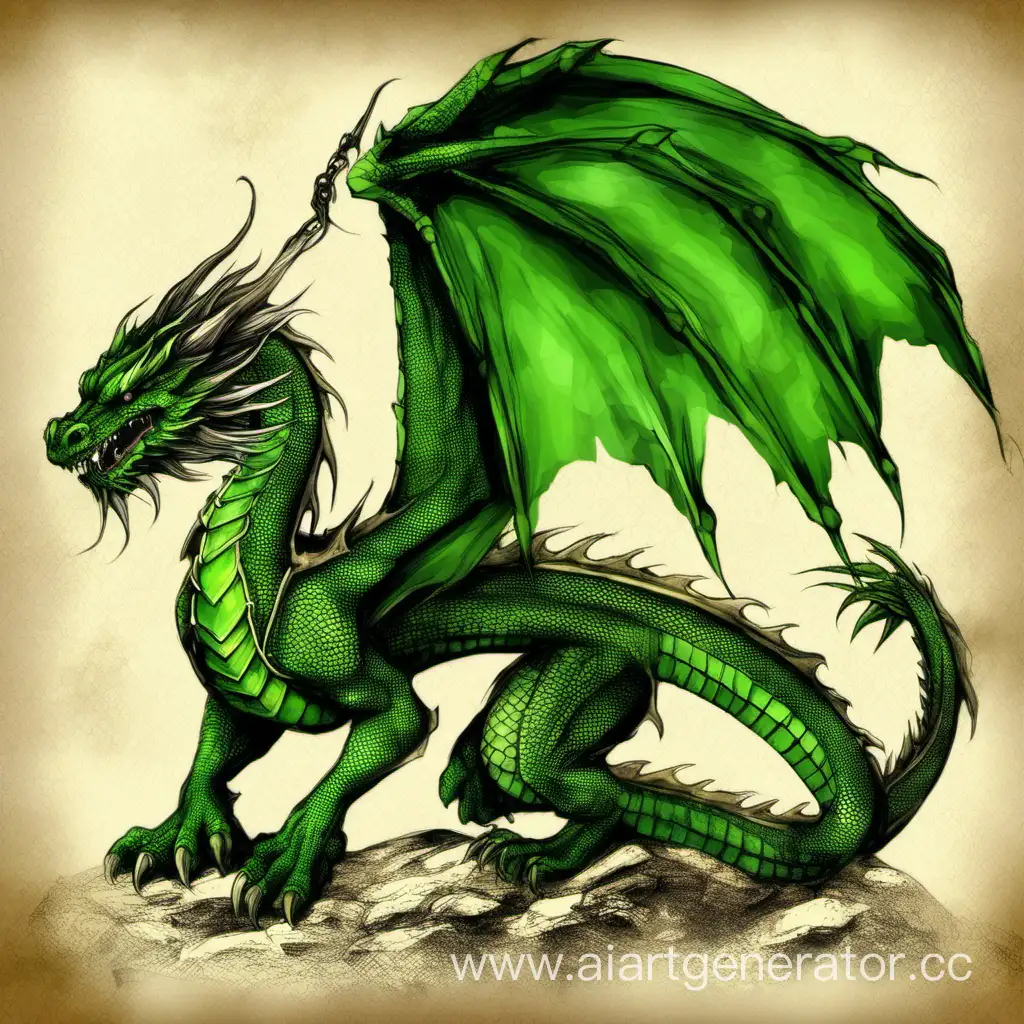 Enchanting-Mystic-Green-Dragon-Artwork-Timeless-Elegance-in-Fantasy