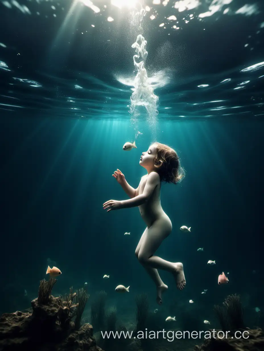 маленькие люди купаются под водой красивые