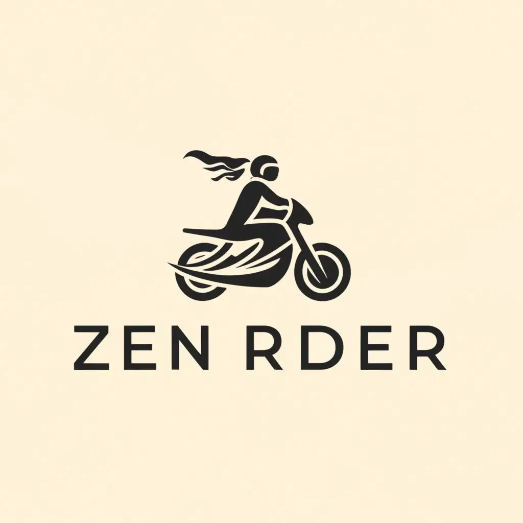 a logo design,with the text "Zen Rider", main symbol:Chinese / rider / moto,Moderate,be used in Travel industry,clear background
