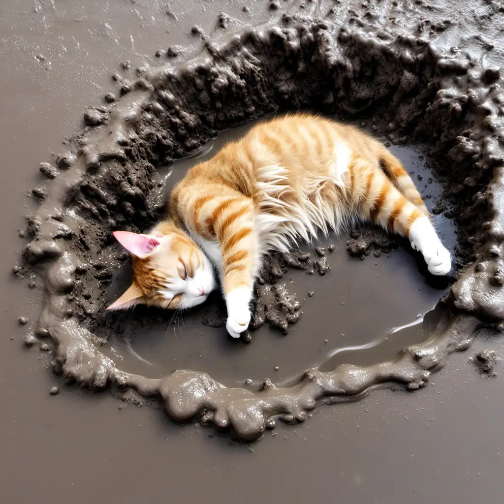 cat Drowning in mud asking for help.. Sad