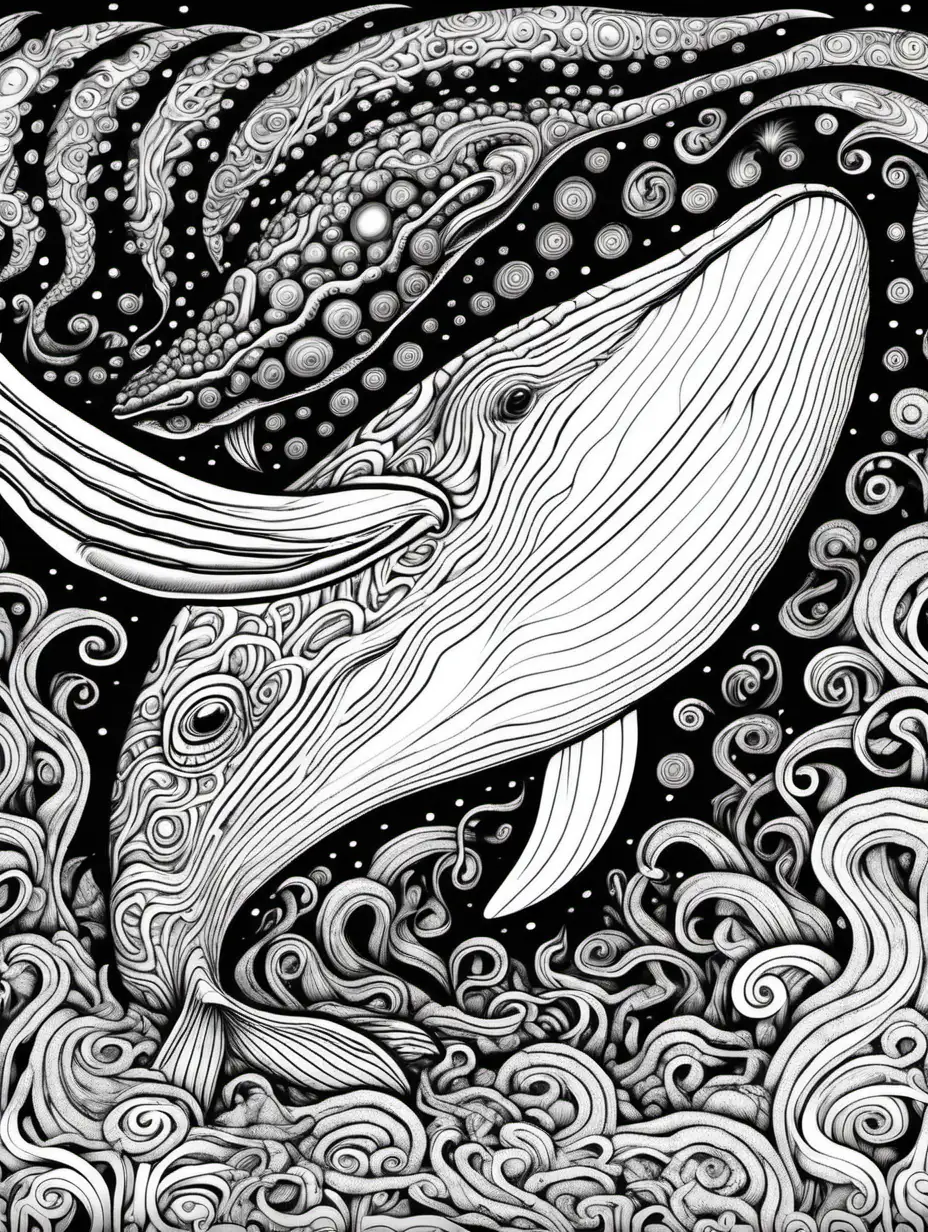 Psychedelic Kids Coloring Book Humpback Whale Adventure