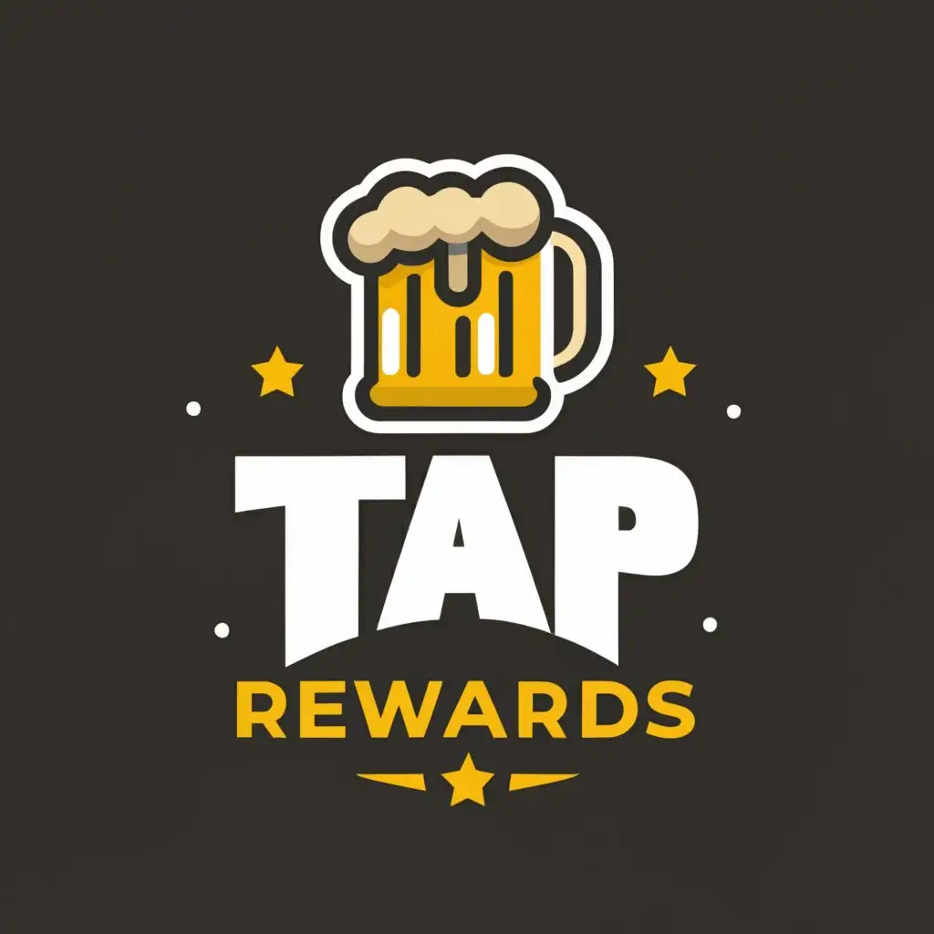 a logo design,with the text "Tap rewards", main symbol:Beer ,Moderate,be used in Entertainment industry,clear background