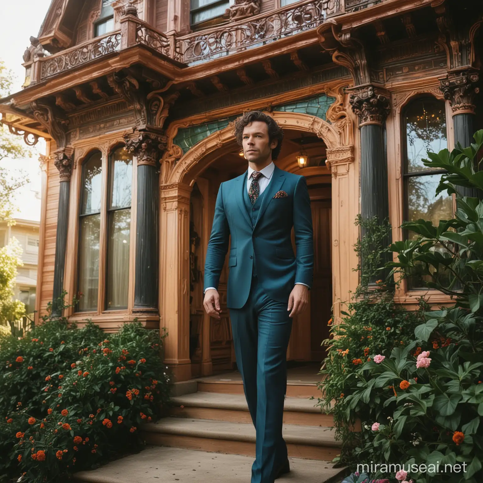 Kyle Schmid in Art Nouveau ThreePiece Suit at Magical Victorian Home