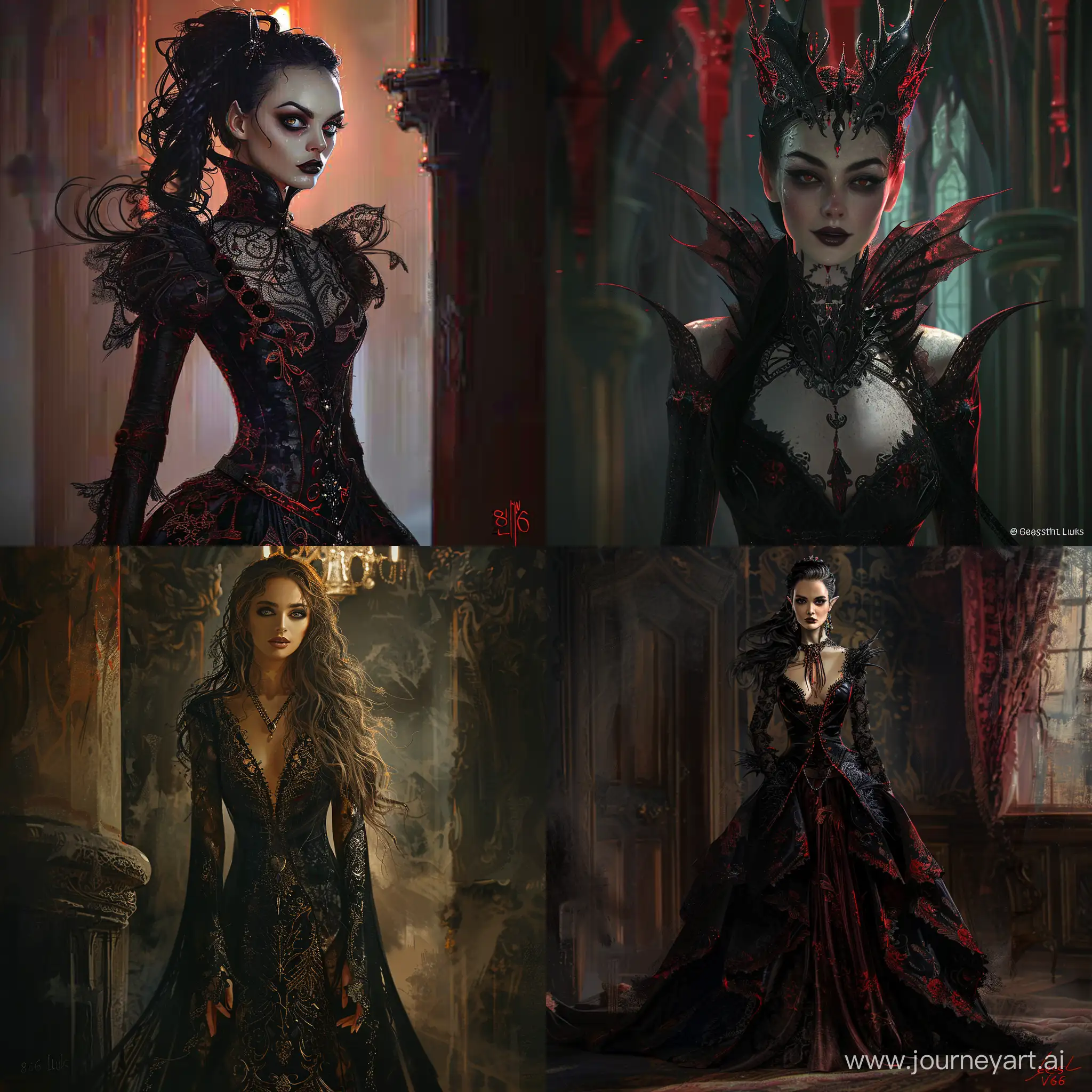Gothic-Vampire-Lady-Intricate-and-Dramatic-Digital-Painting-by-George-Luks