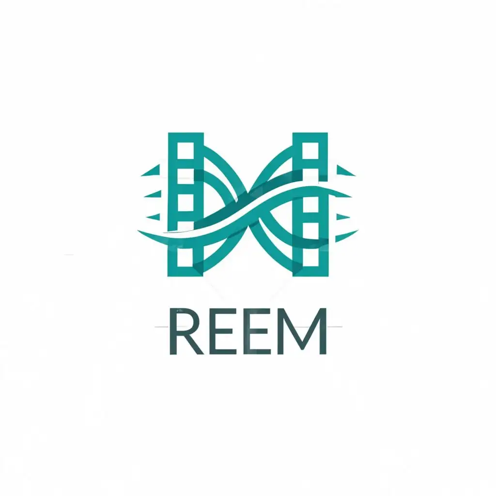 a logo design,with the text "Reem", main symbol: bridge and letter R
,Minimalistic,be used in Finance industry,clear background