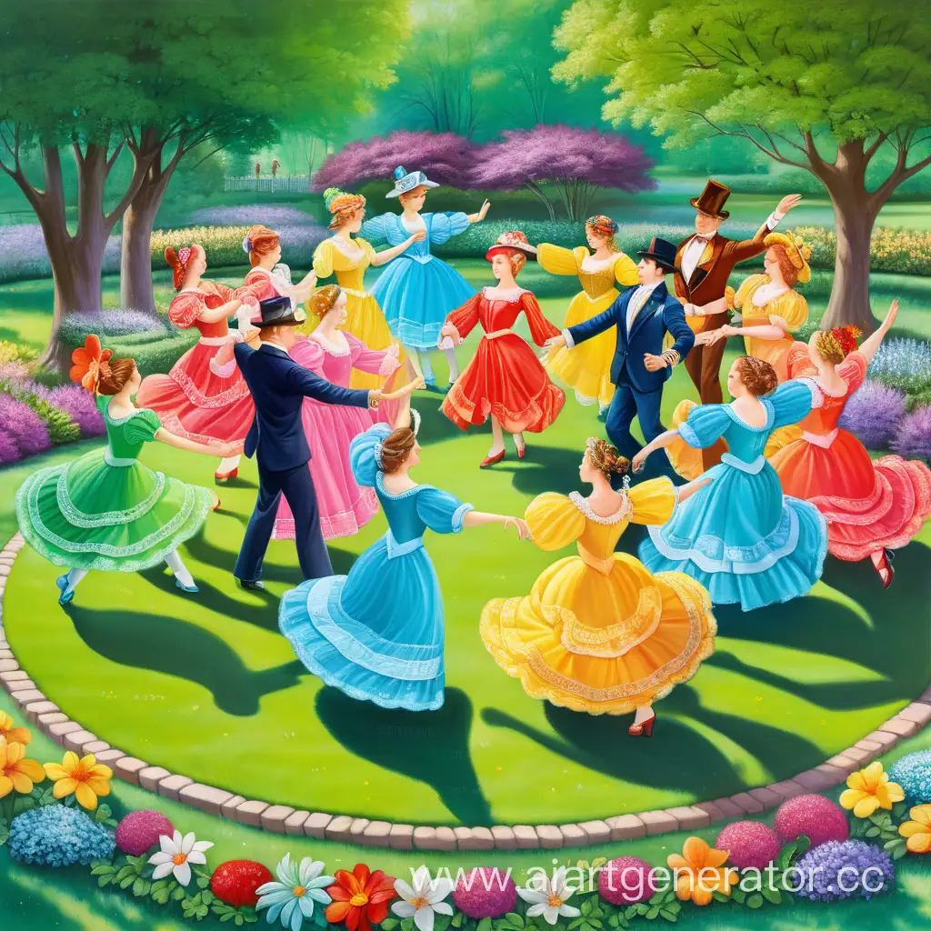 Joyful-Spring-Garden-Dance-Colorful-Couples-Circle-Dance