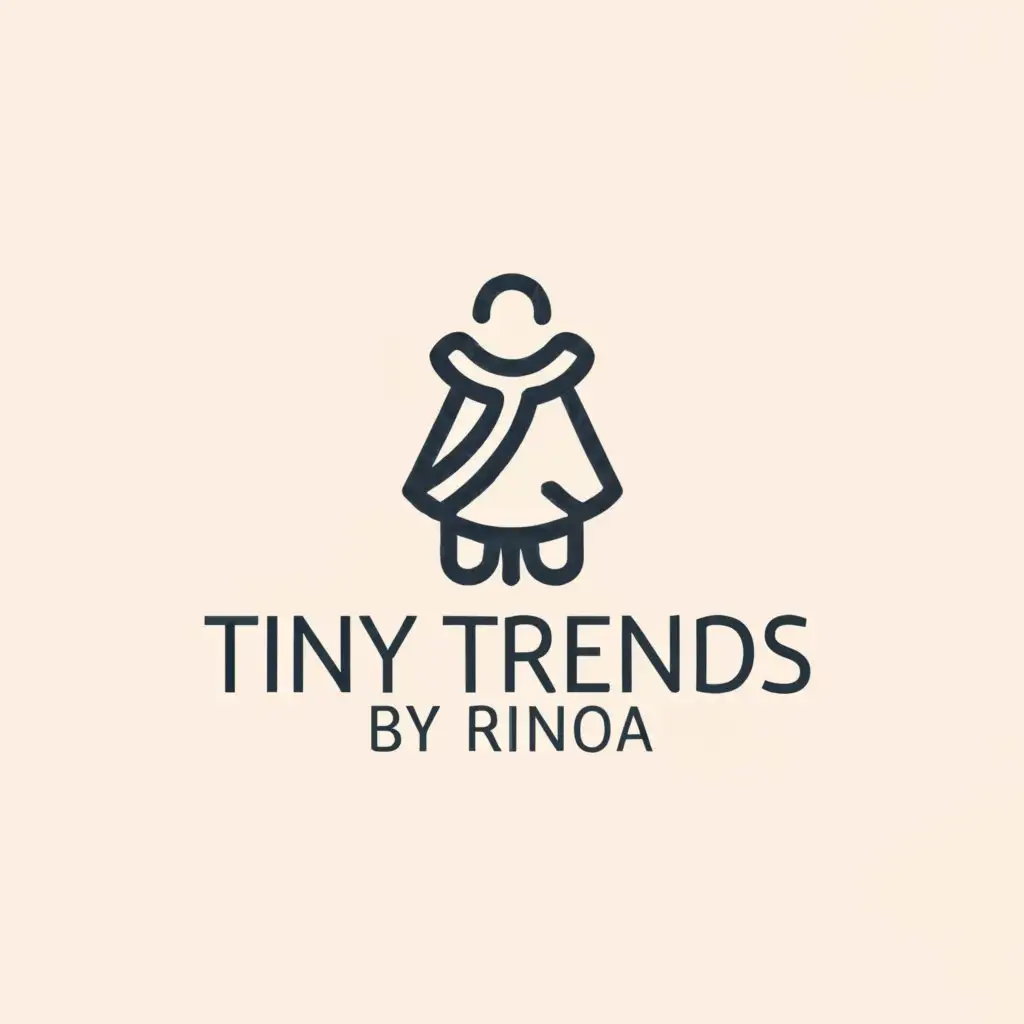 a logo design,with the text "tiny trends by rinoa", main symbol:kids clothing,Minimalistic,be used in Retail industry,clear background