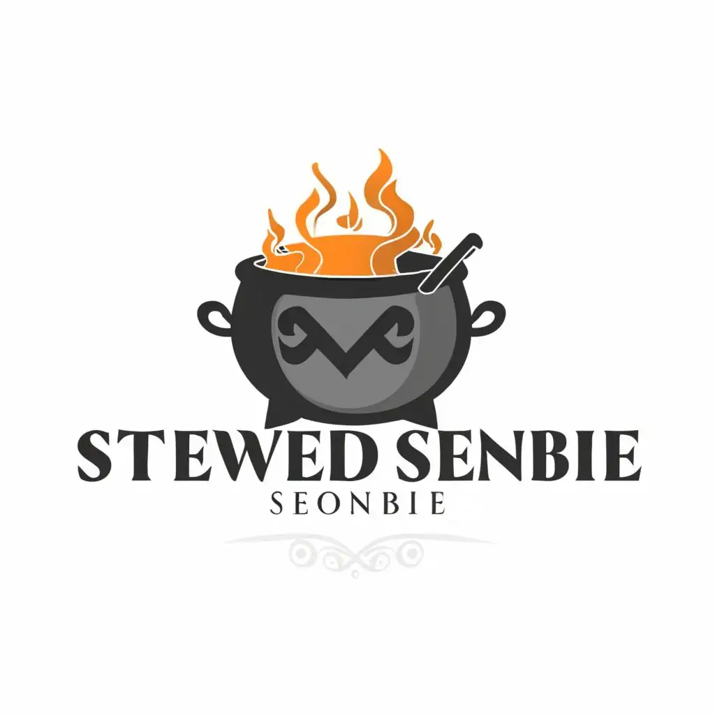 logo, Cauldron, with the text "Stewed Senbie", typography