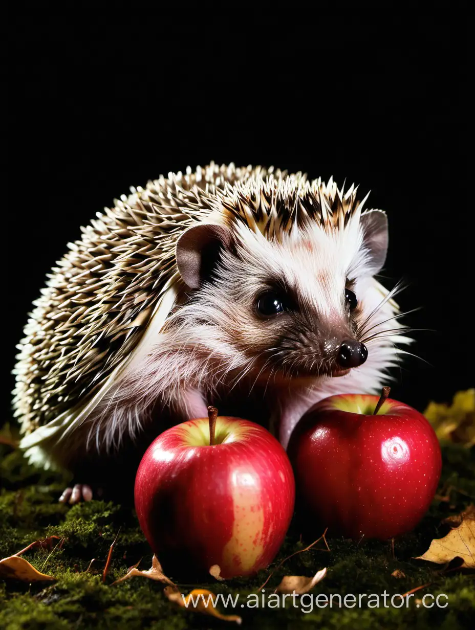 Enchanting-Night-Scene-with-Apples-and-Hedgehog