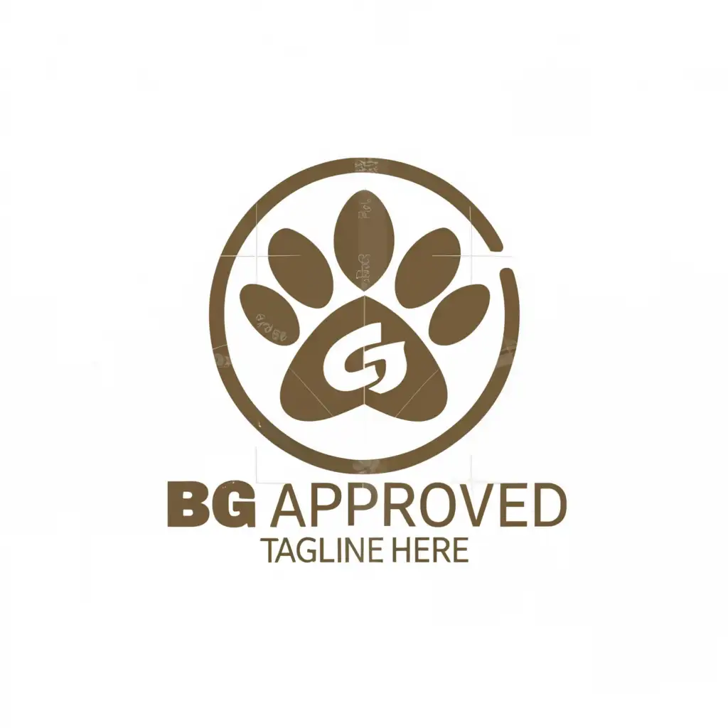 a logo design,with the text "BG Approved", main symbol:White paw print,Moderate,clear background