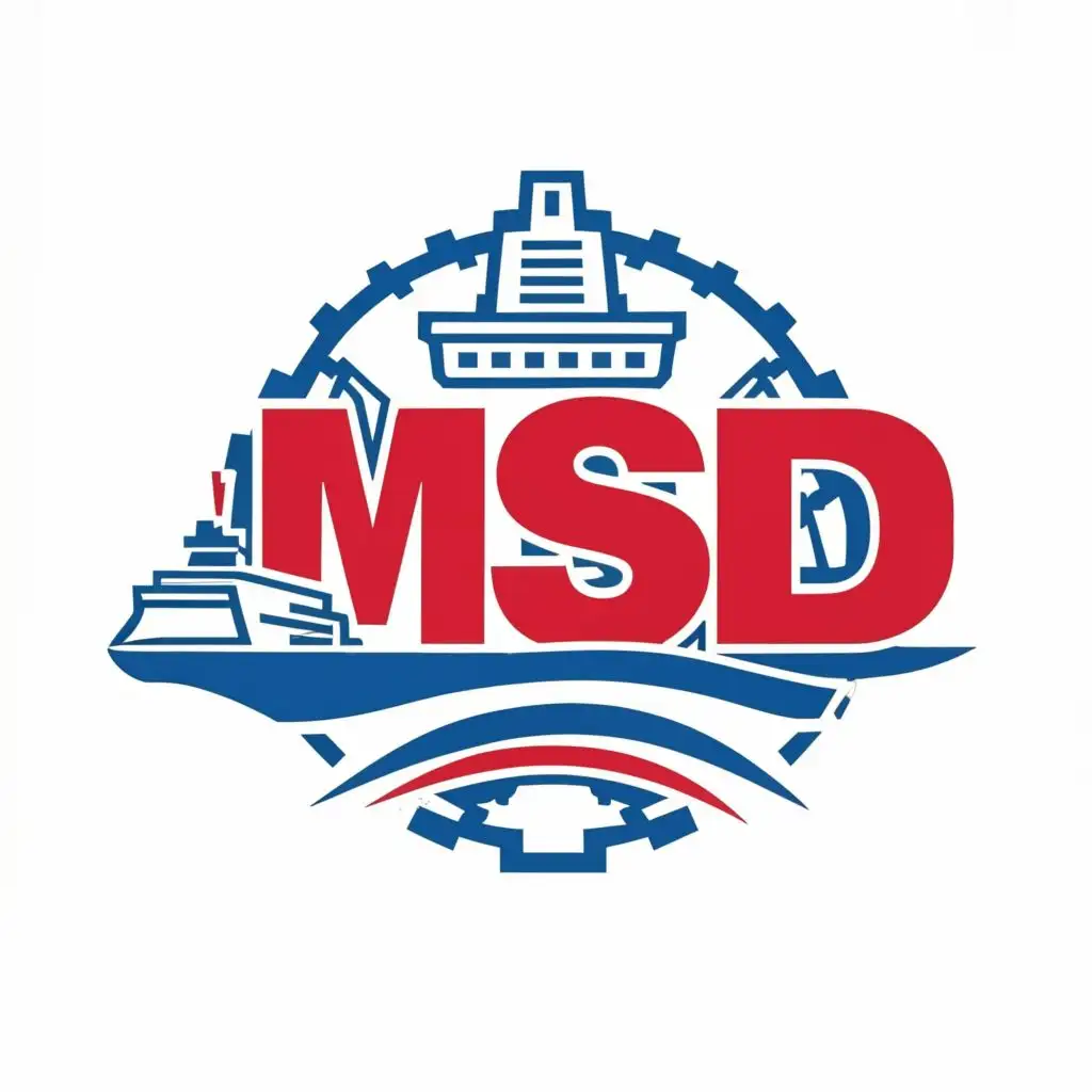 logo, Ship Repair, with the text "MSD", typography