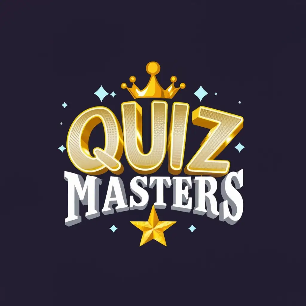 a logo design,with the text "Quiz Masters", main symbol:crown,Moderate,be used in Entertainment industry,clear background
