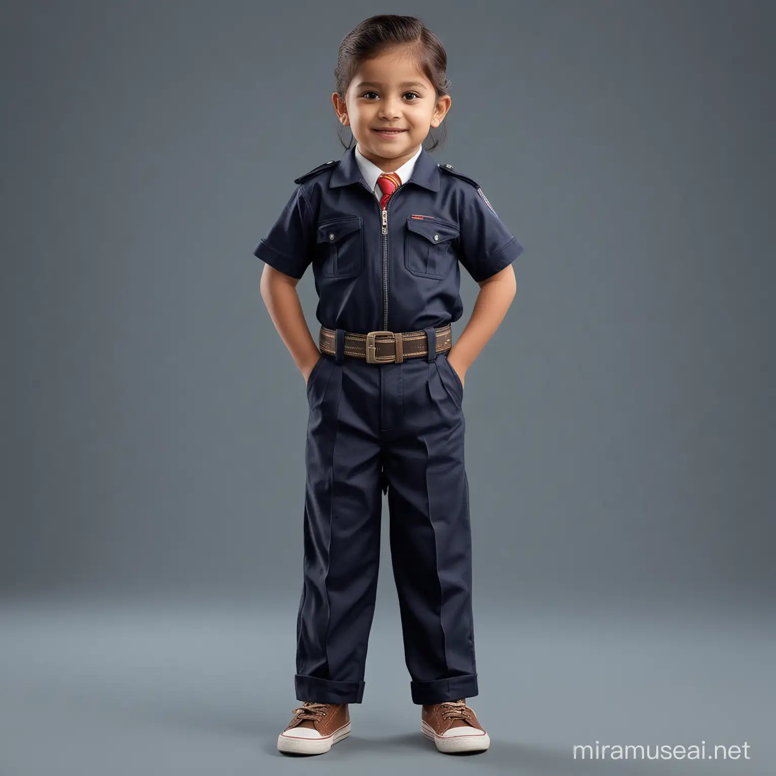 Indian Kindergarten Student in Navy Blue School Trousers