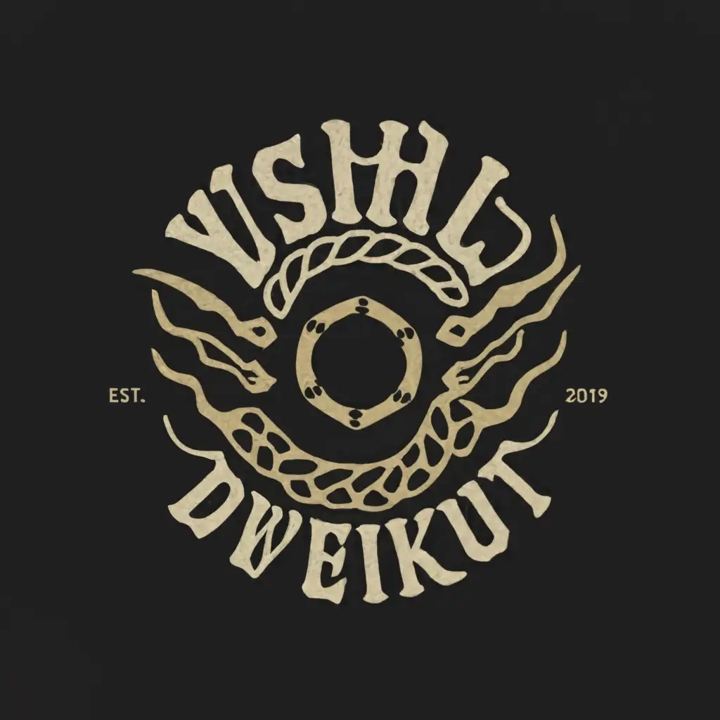 a logo design,with the text "VSHTL DveiKut", main symbol:The ouroboros eating its own tail Yin Yang,Moderate,be used in Retail industry,clear background