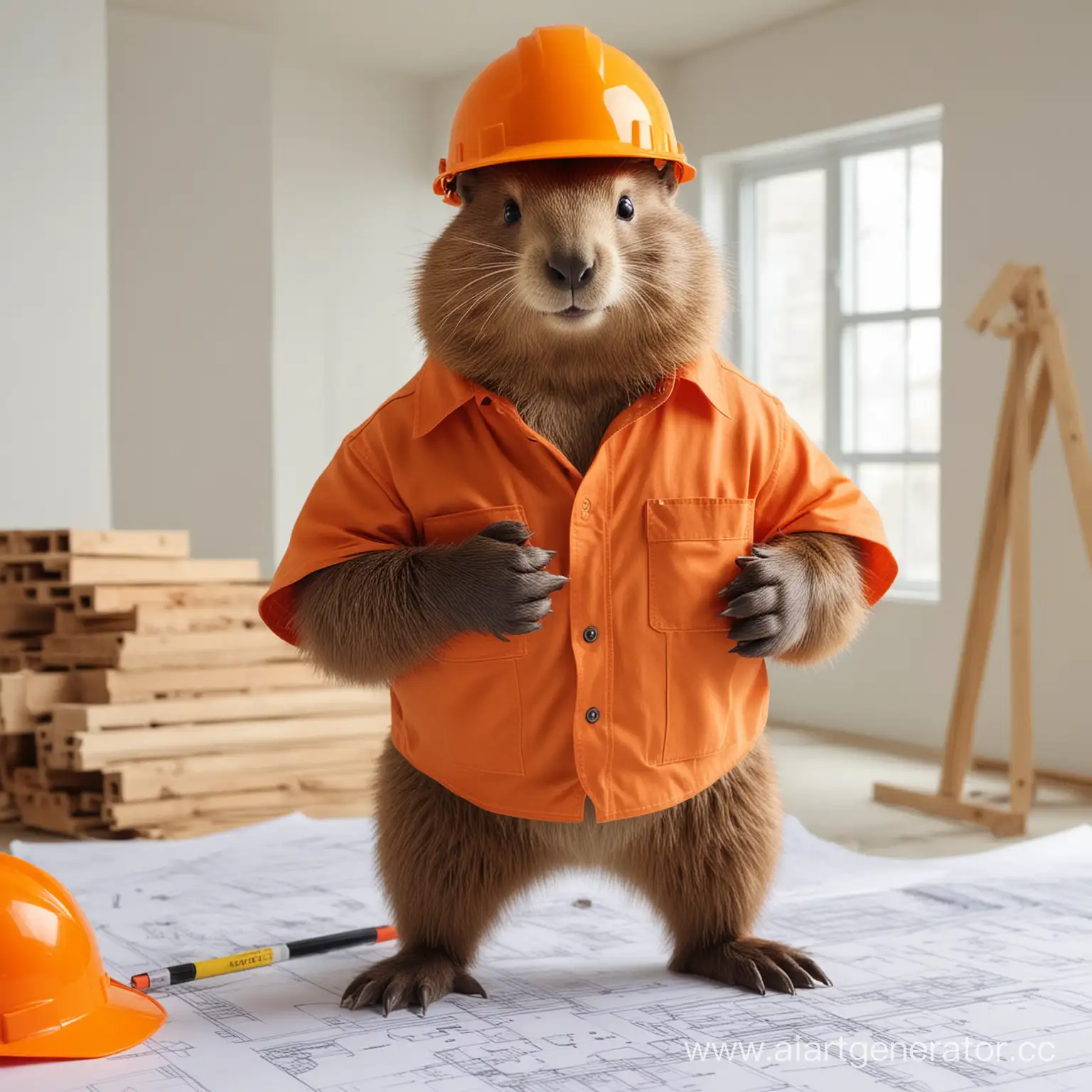 Beaver-in-Orange-Helmet-Embracing-Building-Blueprints