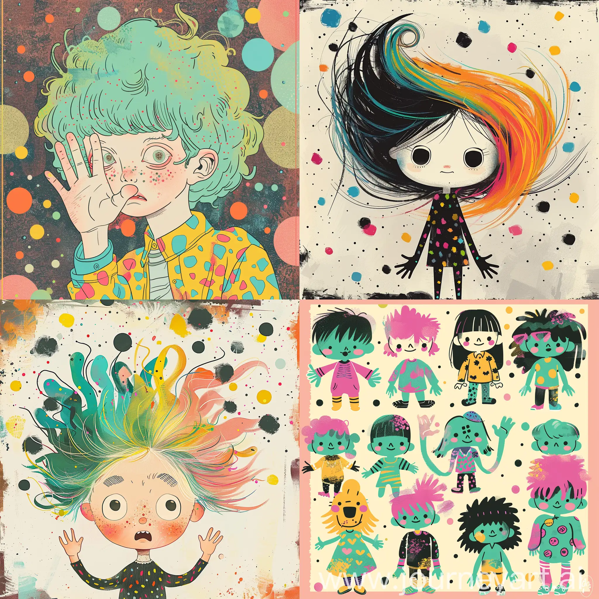 Colorful-Pastel-Goth-Children-Illustration-with-Playful-Character-Design