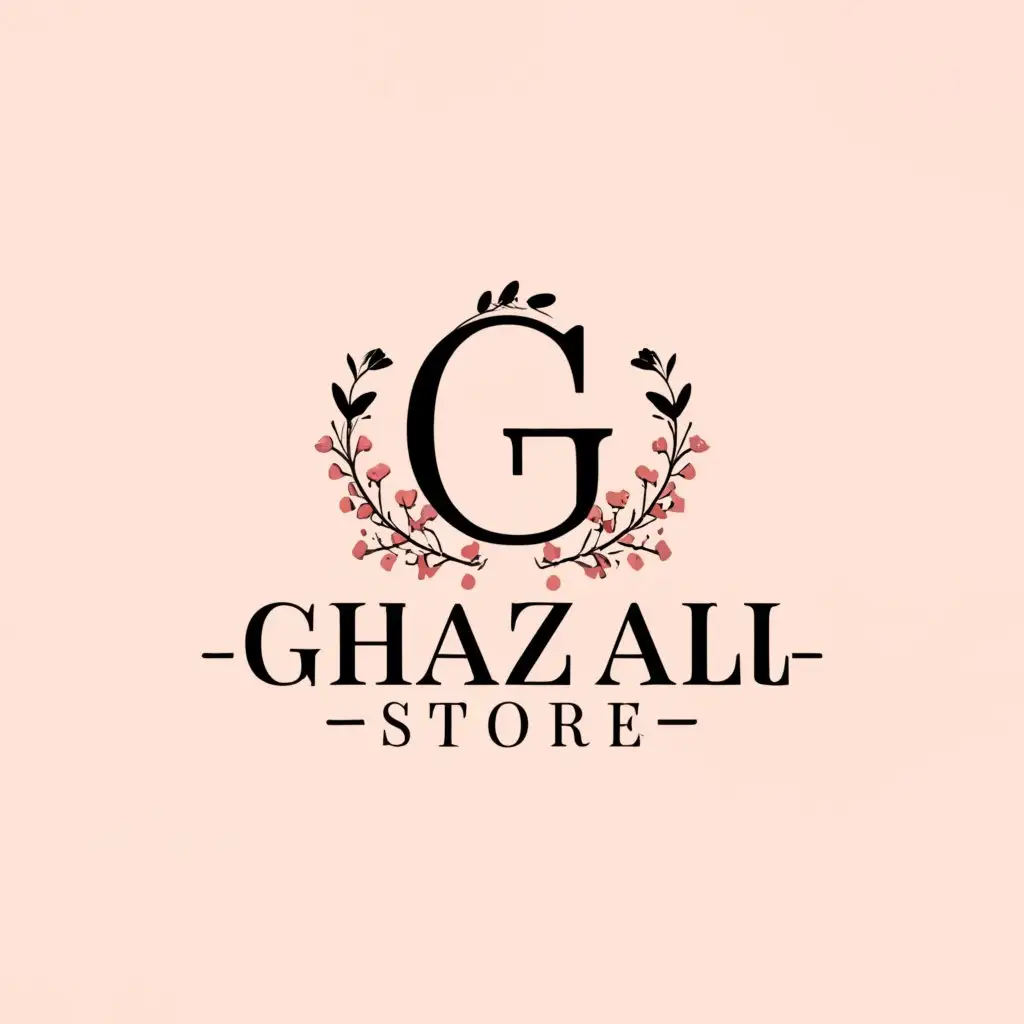 a logo design,with the text "ghazal-store", main symbol:logo named ghazal-storefor girls fashion brands,Moderate,clear background