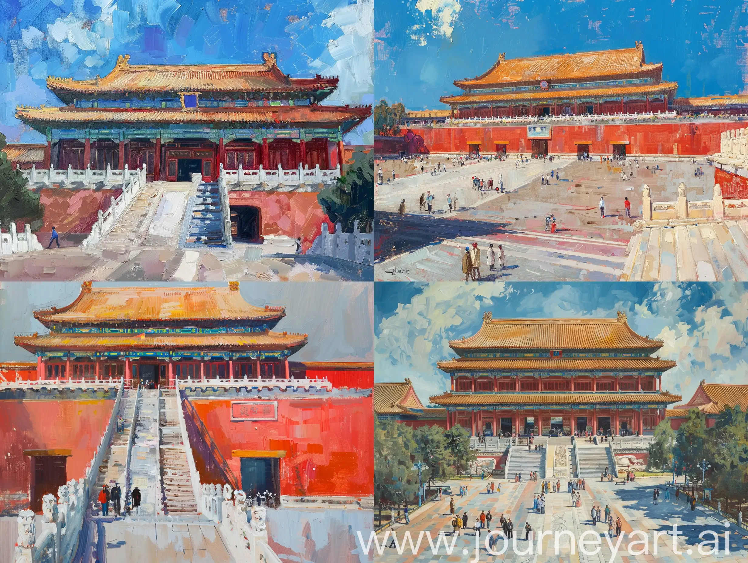 北京故宫博物院，油画风格