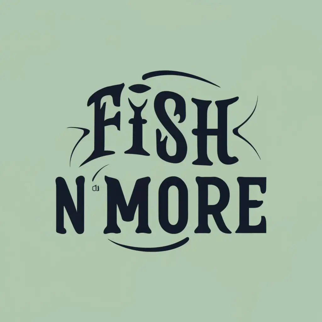 logo, Fish, with the text "Fish n More", typography, be used in Restaurant industry