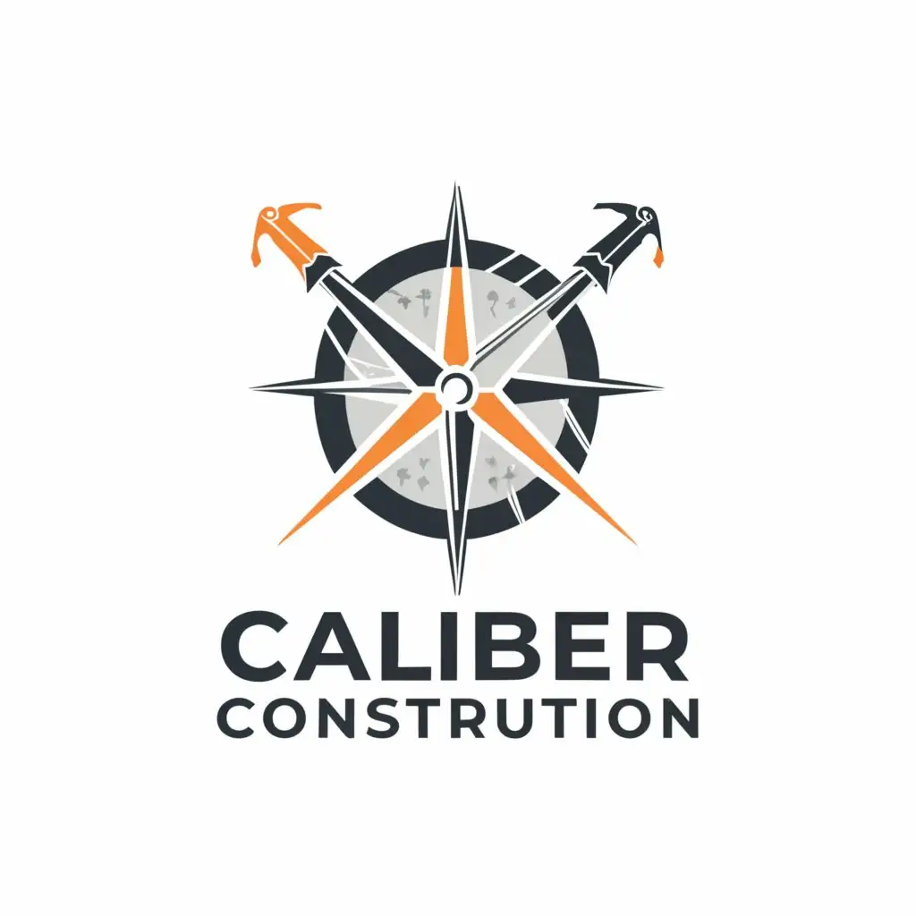 a logo design,with the text "Caliber Construction", main symbol:Compass and blueprints,Moderate,be used in Construction industry,clear background