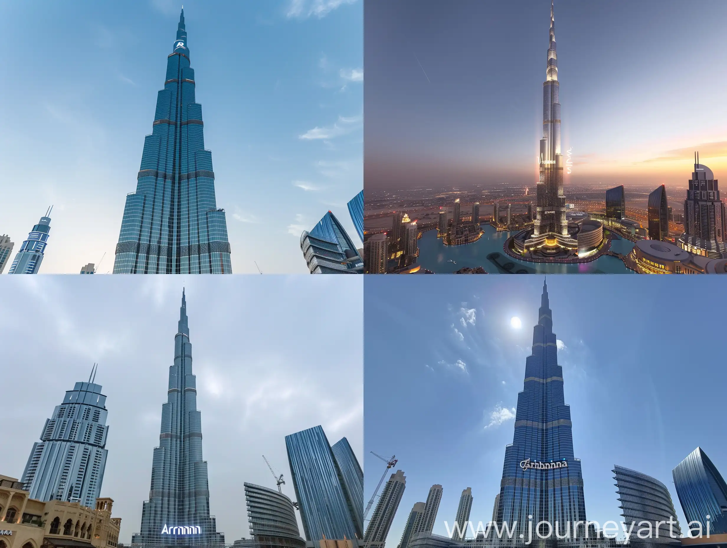 Burj-Khalifa-Illuminated-with-Archana-Display-Vibrant-Night-Scene