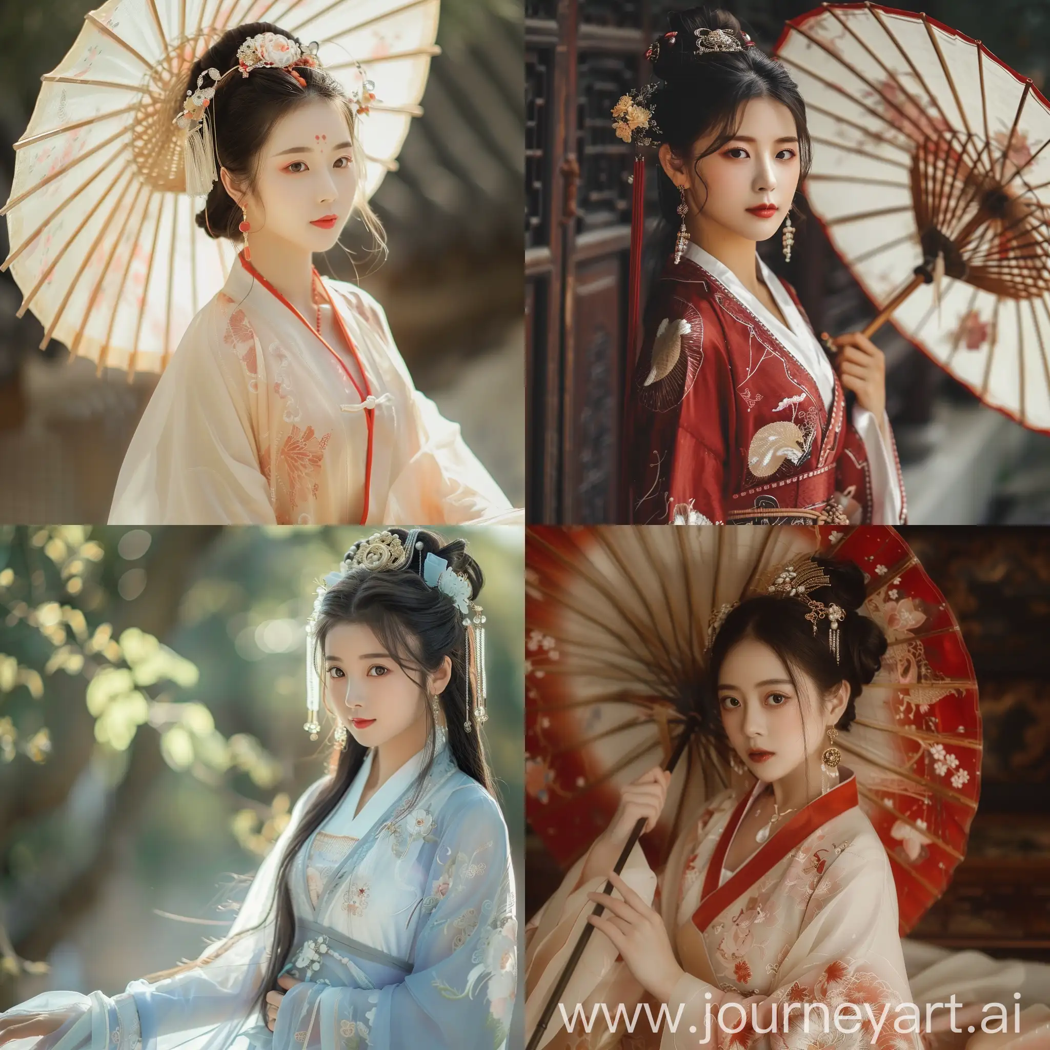 a beautiful chinese girl dressed hanfu