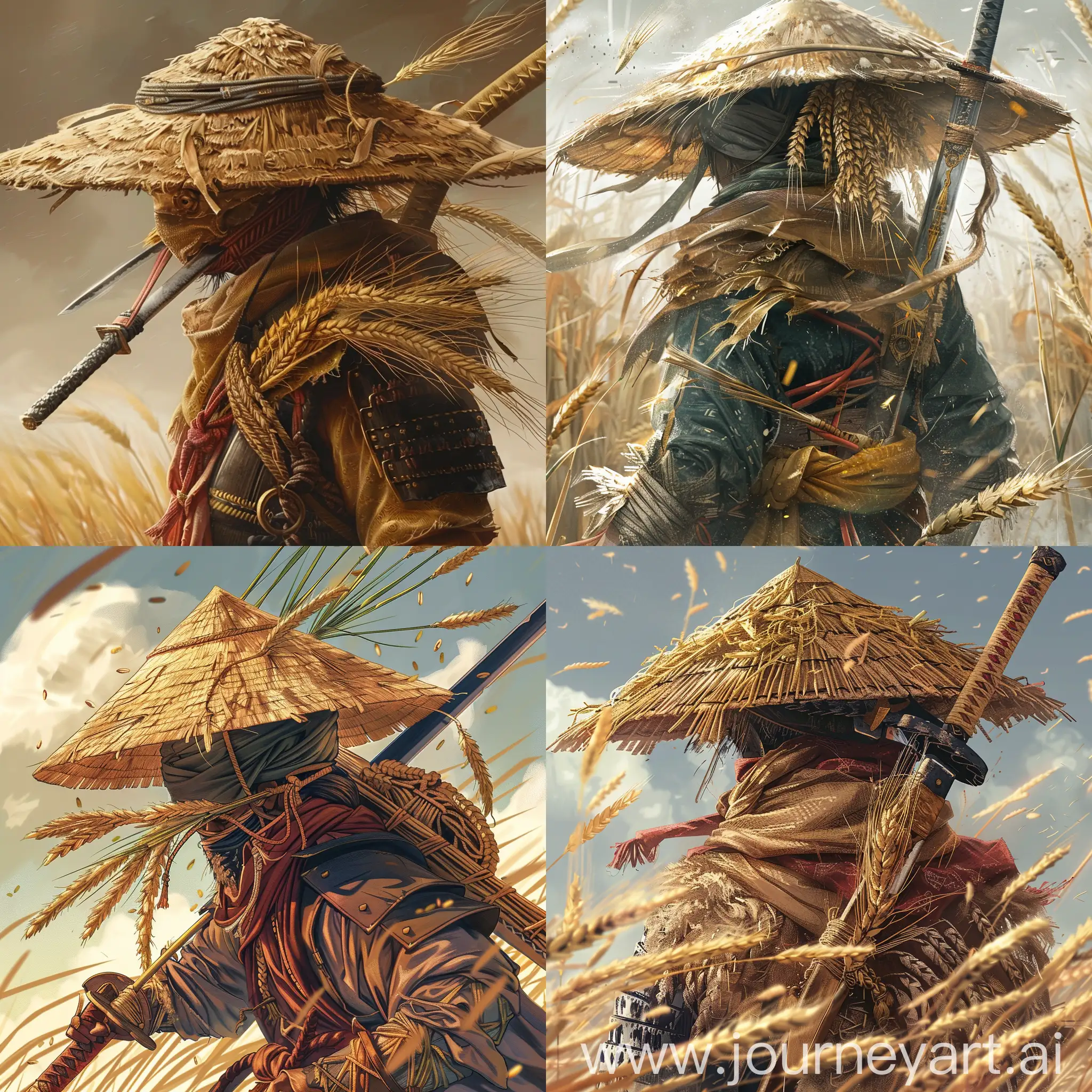 Rustic-Warrior-with-Straw-Hat-Wheat-and-Sword