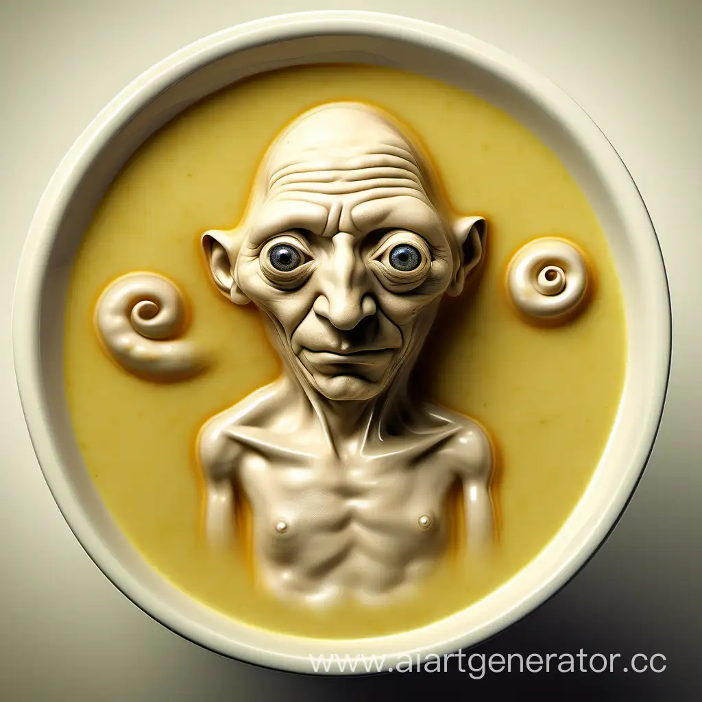 A liquid humanoid identified in the pretentious, aesthetic caricature style of Fibonacci and Avogadro on a delicate cream breed of soup-like with the insinuation of a fantasy sensitive to the eye of the logarithm of mango-like, surreal grotesque shape, full amorphous, hdr, ue5, professional photo, super-detail, maximum quality