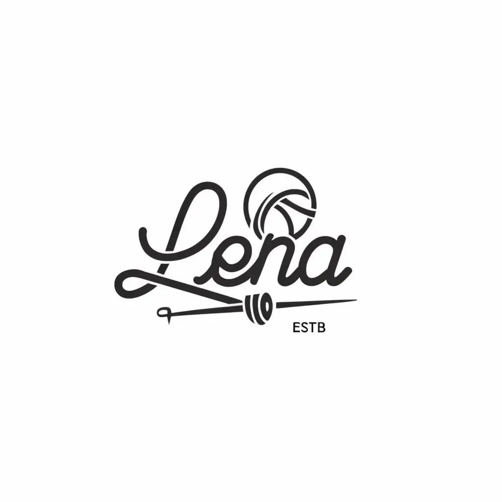 a logo design,with the text "Lena", main symbol:knitting, wool, crochet,Minimalistic,be used in Home Family industry,clear background