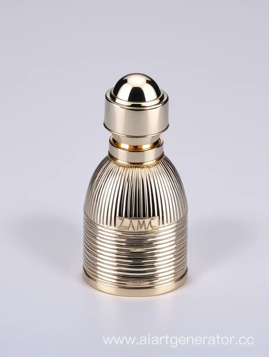 Zamac Perfume decorative ornamental long cap, LINES metallizing finish