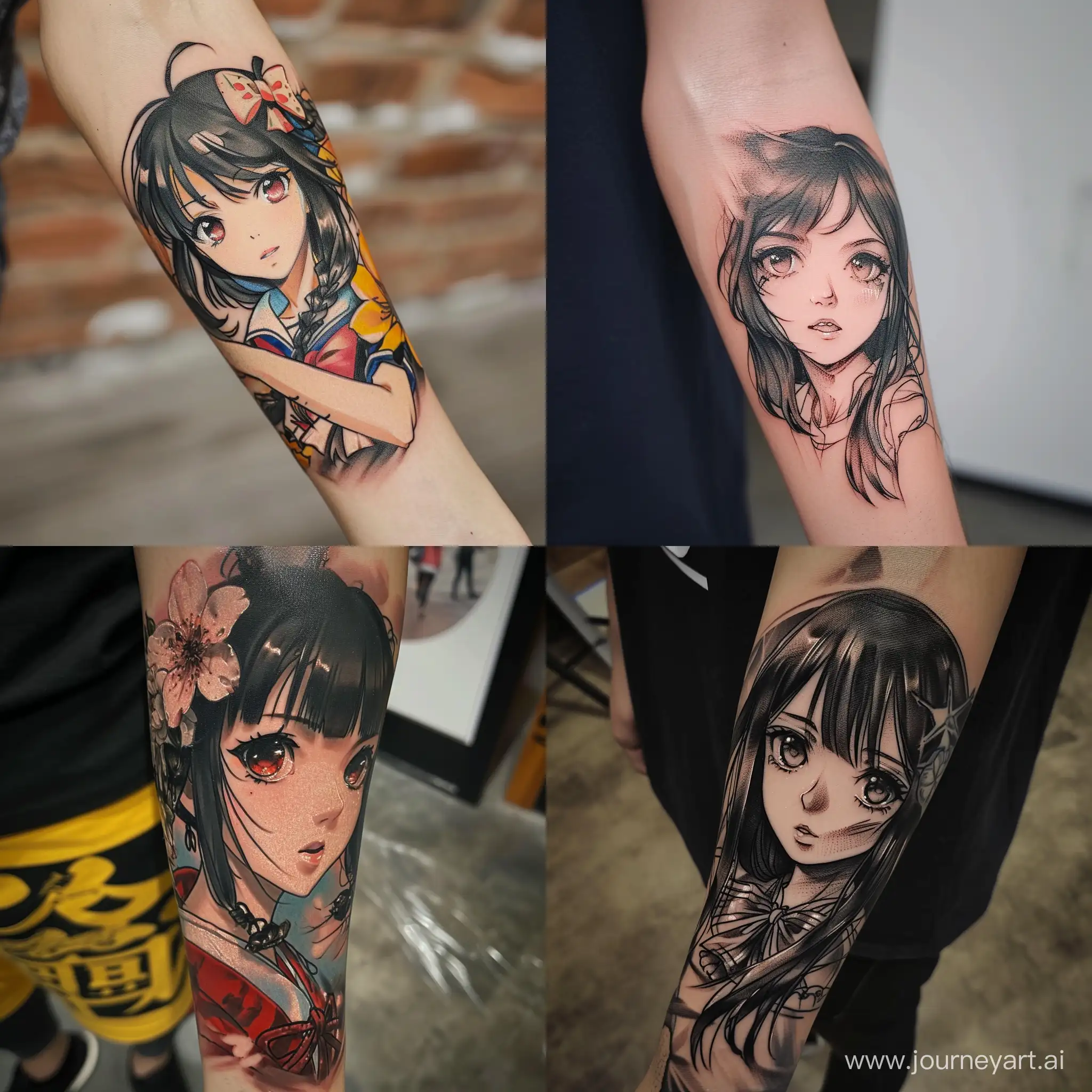 Japanese-Anime-Girl-Forearm-Tattoo-with-VIP-Shading-High-Detail-Hyperrealism