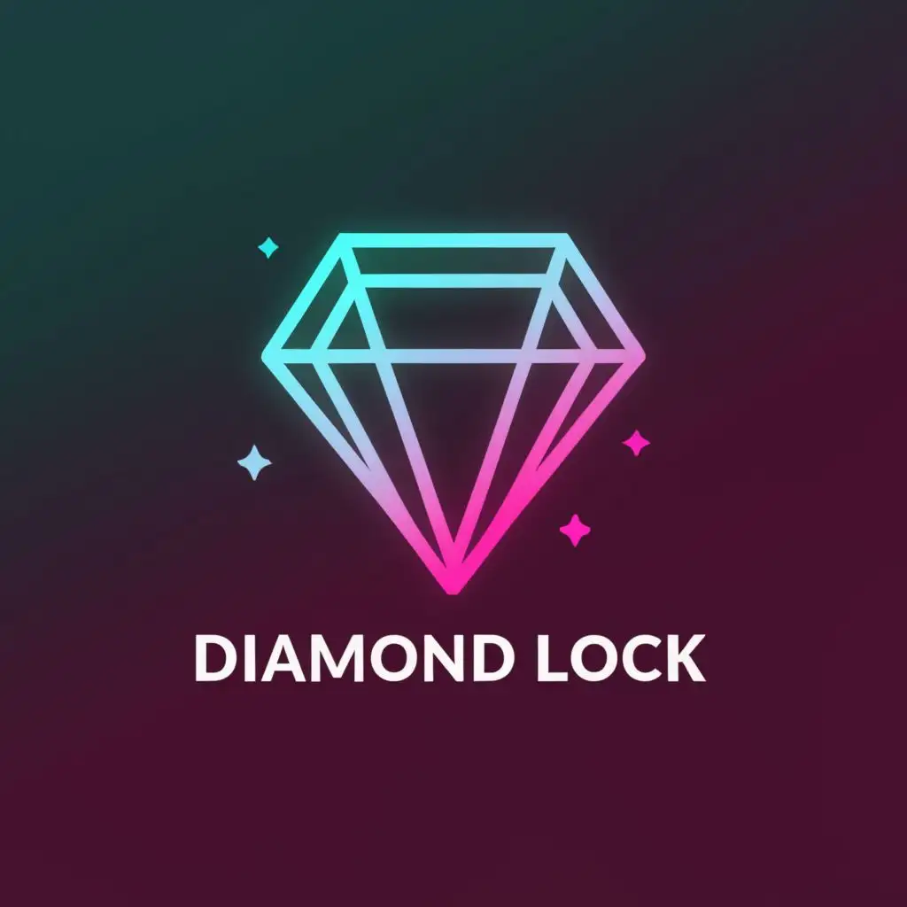 a logo design,with the text "Diamond Lock", main symbol:Diamond Lock in the game GrowTopia,Minimalistic,be used in Entertainment industry,clear background