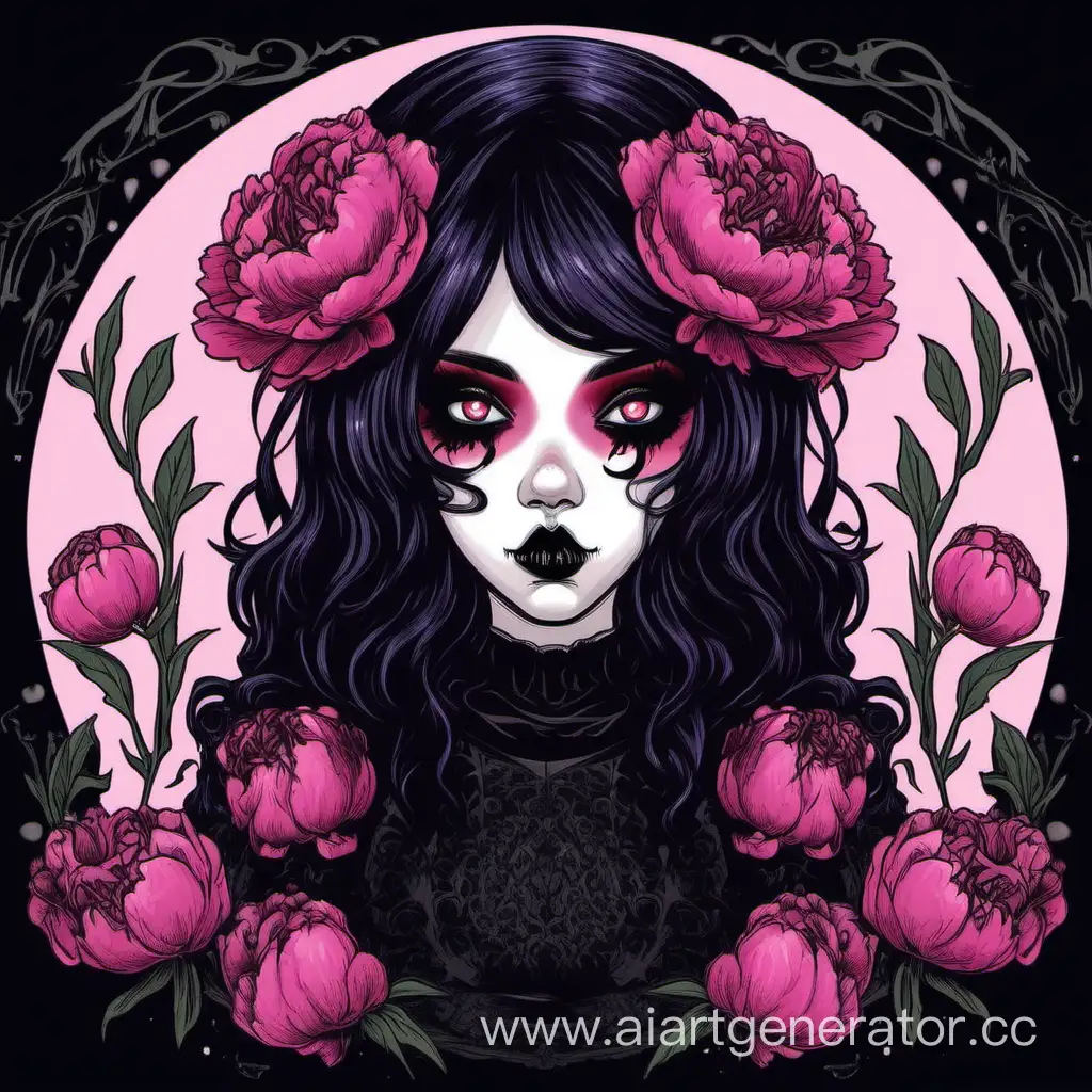 Enchanting-Peony-Goth-Gal-in-Mesmerizing-Floral-Darkness