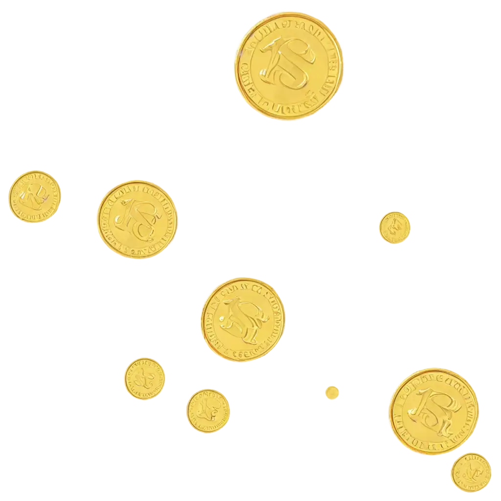 gold coins in flight

